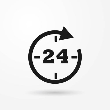 24 saat simge vektör. Tam döndürme. web için simge