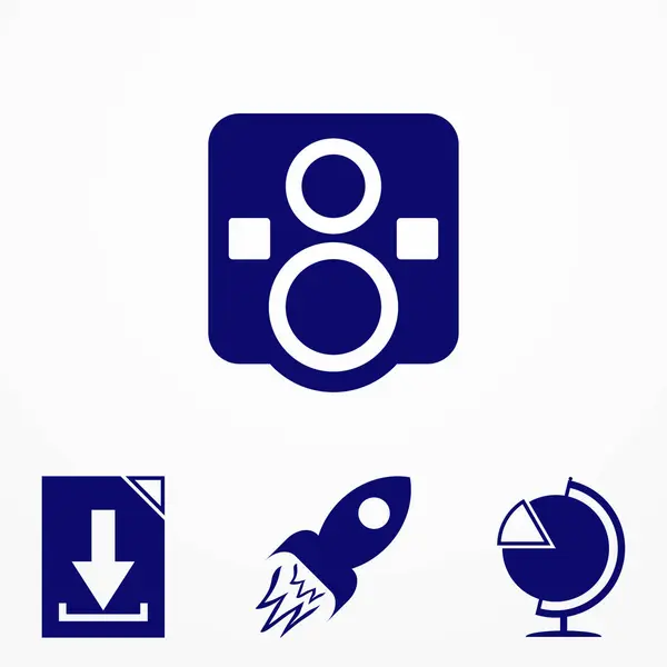 Kamera simgesi, düz fotoğraf vektör izole. Logo illüstrasyon