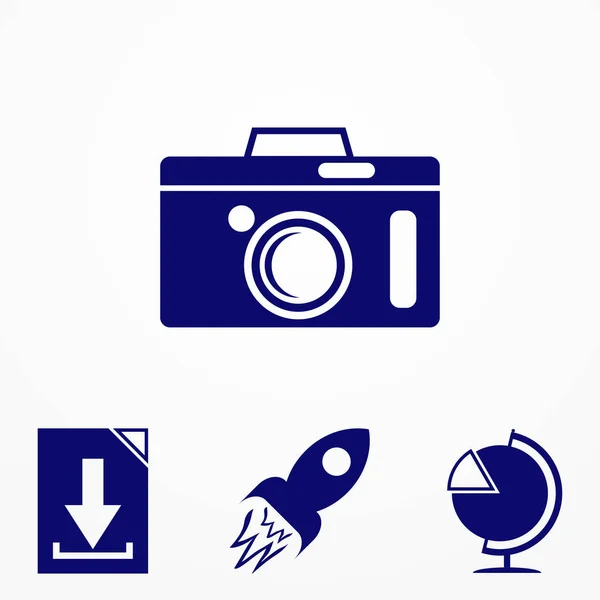 カメラ アイコン、分離されたフラット写真ベクトル。ロゴの図 — ストックベクタ