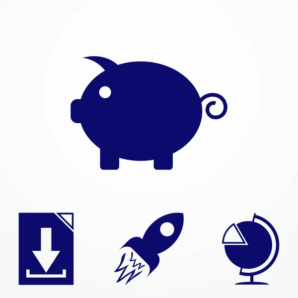 Domuz vektör simgesi. Kumbara vektör simgesi