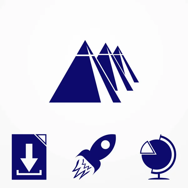 Piramide vector pictogram, symbool van de driehoek. Moderne, eenvoudige platte vectorillustratie voor website of mobiele app — Stockvector