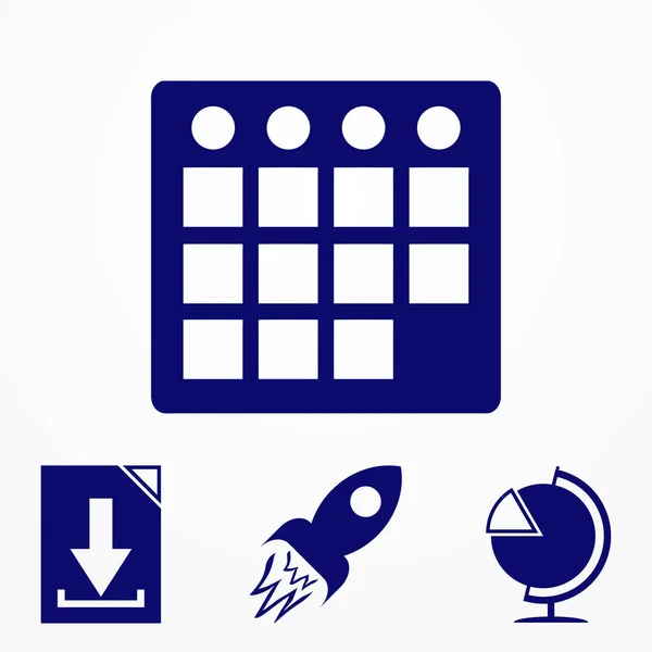 Ícone de calendário em estilo moderno plana isolada no fundo. Ilustração vetorial, EPS10 . — Vetor de Stock