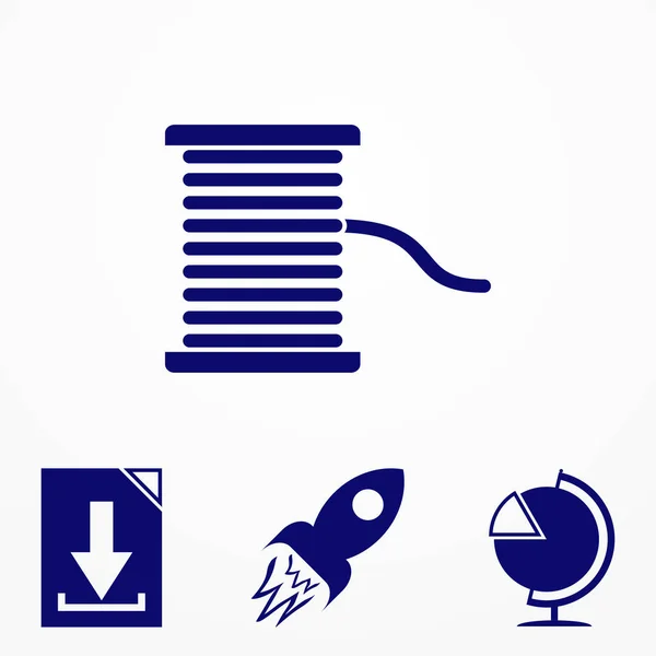 Diş ipi Grey Illustration. Vektör web simgesi