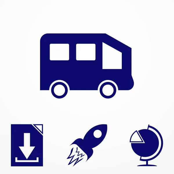 Вектор значка автобуса, иллюстрация логотипа, пиктограмма изолирована на сером — стоковый вектор