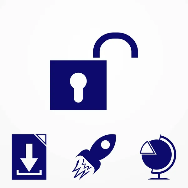 Kilit vektör web simgesi. . Web için vektör görüntü