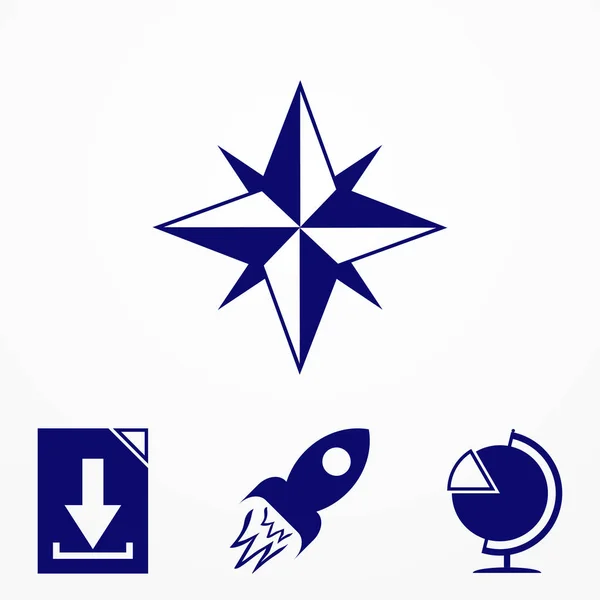 Mavi pusula simgesini vektör çizim simgesi Web sitesi için.