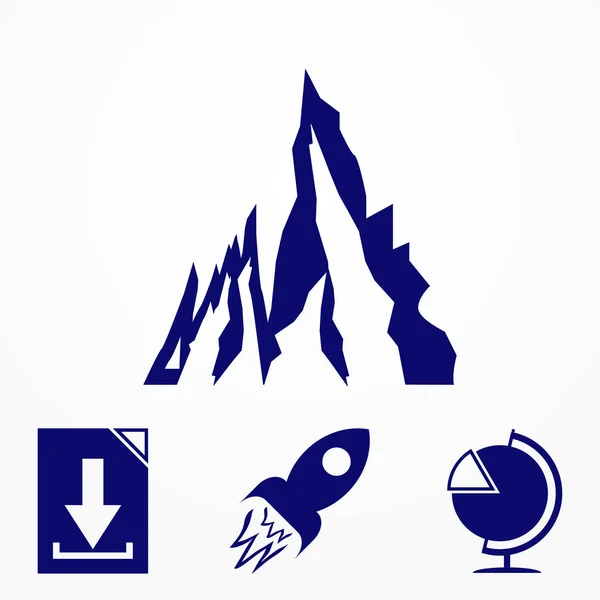 Dağ Logosu. Düz tasarım logo şablonu. Vektör Illutrator bölüm 10