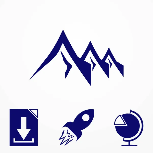 Logotipo da montanha. Modelo de logotipo de design plano. Vector Illutrator eps.10 —  Vetores de Stock