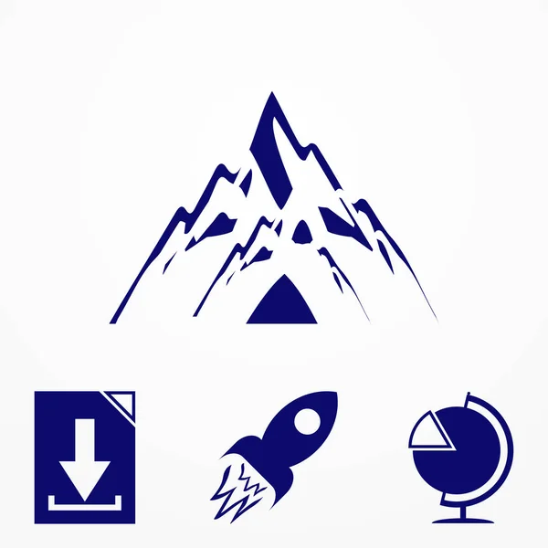 Dağ Logosu. Düz tasarım logo şablonu. Vektör Illutrator bölüm 10