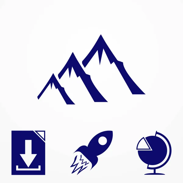 Logo de montagne. Modèle de logo design plat. Illutrateur vectoriel eps.10 — Image vectorielle