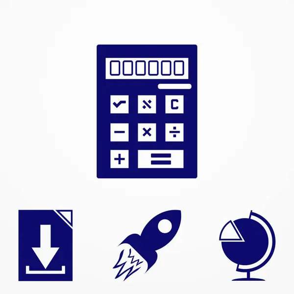 Hesap makinesi simge, mavi izole vektör çizim. vektör çizim simgesi Web sitesi için.