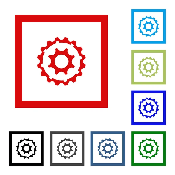 Dişli simgesini. Vektör çizim. Set renk simgeleri Web sitesi için.