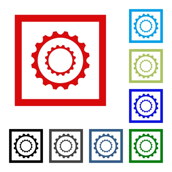 Getriebe-Symbol. Vektorillustration. Farbsymbole für Webseite festlegen. — Stockvektor