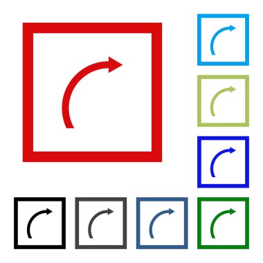 Ok vektör düğme simgesi se. rengi beyaz arka plan üzerinde.