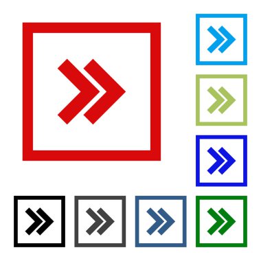 Ok vektör düğme simgesi se. rengi beyaz arka plan üzerinde.