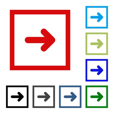 Ok vektör düğme simgesi se. rengi beyaz arka plan üzerinde.