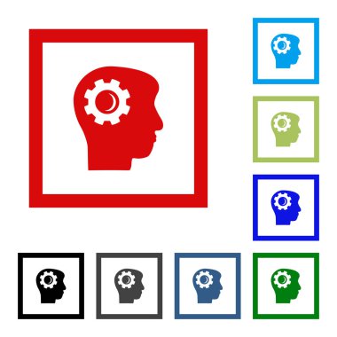 Yumuşak renk akıl vites araç piktogram arabirim. Vektör sembol stil satranç şeffaf arka plan üzerinde düz bir semboldür.