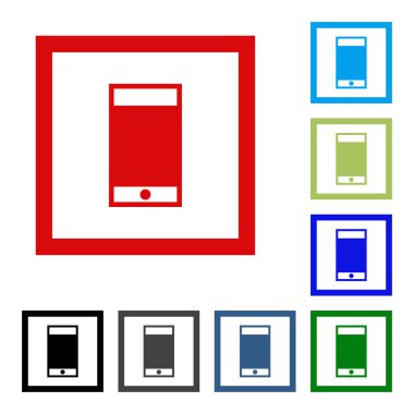 Boş ekran ayakta beyaz arka plan üzerinde izole köşede ile Smartphone