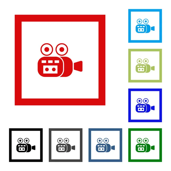 Video kamera vektör simgesi. Düz tasarım stil ikonu.