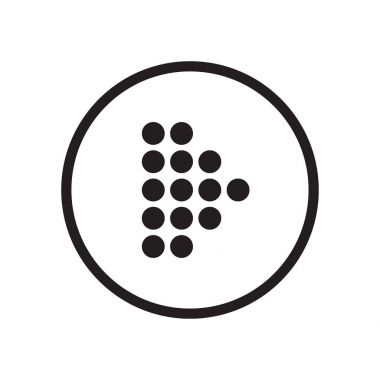 Ok simgesi gri arka plan üzerinde izole trendy düz tarzı. Vektör çizim, Eps10.