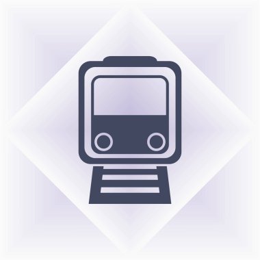 Eski tren web simgesi. Düz vektör çizim.