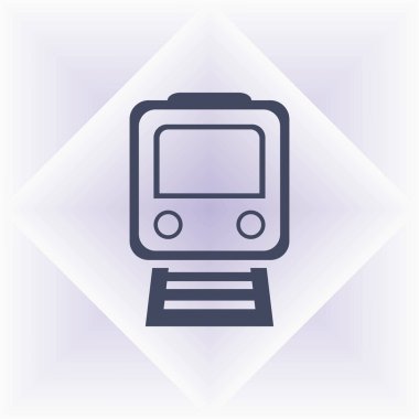 Eski tren web simgesi. Düz vektör çizim.