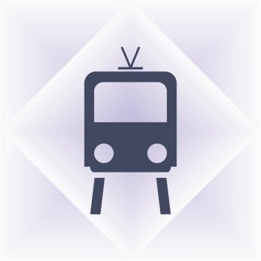 Eski tren web simgesi. Düz vektör çizim.