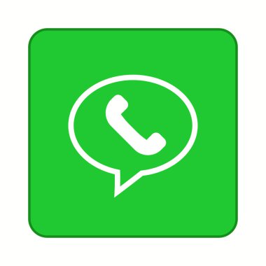 Gri arka plan üzerinde vektör yeşil kare. sohbet balonu simgesinin. Eps10