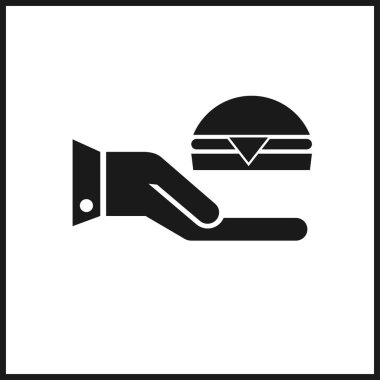 Hamburger izole simgesi gri arka plan üzerinde