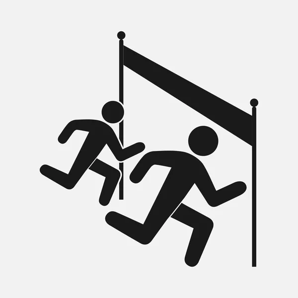 İki çalışan adam, maraton eğitim. Vektör çizimler