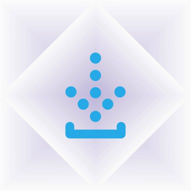 mavi ok simgesi aşağı. gri izole düz download işaret.