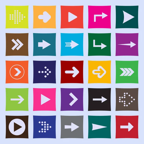 Yirmi beş ok renkli kareler sağa ayarla.