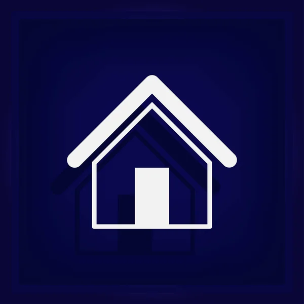 Hussymbol i trendiga platt stil isolerad på blå bakgrund. Vektorillustration, Eps10. — Stock vektor