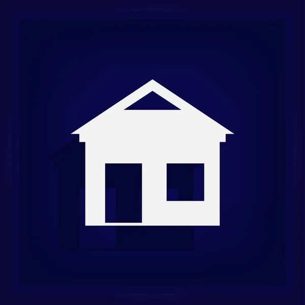 Ikon rumah dengan gaya trendi datar diisolasi dengan latar belakang biru. Ilustrasi vektor, EPS10 . - Stok Vektor
