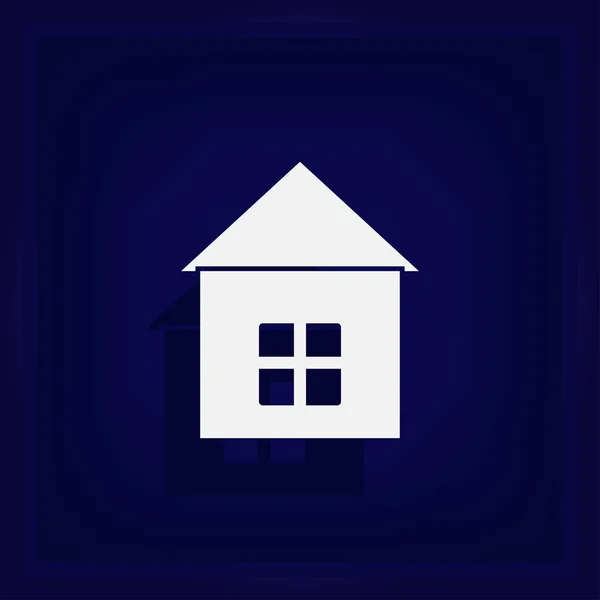 Ikon rumah dengan gaya trendi datar diisolasi dengan latar belakang biru. Ilustrasi vektor, EPS10 . - Stok Vektor