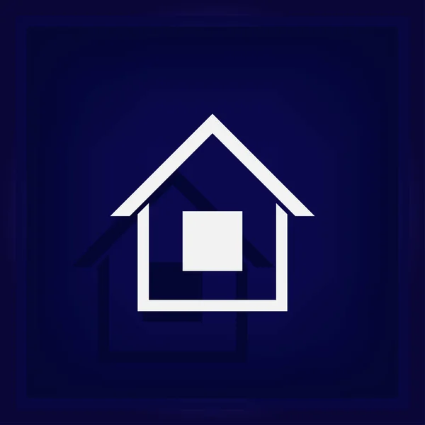 Ikonę domu w modnym stylu płaski na białym tle na niebieskim tle. Ilustracja wektorowa, Eps10. — Wektor stockowy