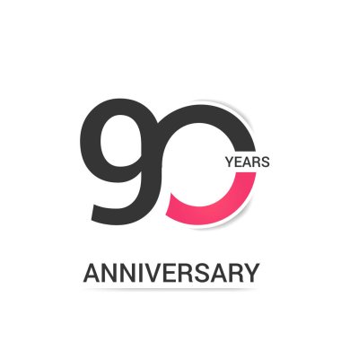 90 yıl yıldönümü geometrik tarzı ile vektör çizim renkli düşük Poli tasarımıyla 