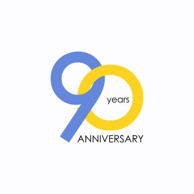 90 yıl yıldönümü geometrik tarzı ile vektör çizim renkli düşük Poli tasarımıyla