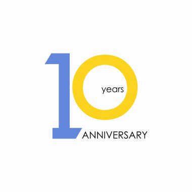 10 yıl yıldönümü geometrik tarzı ile vektör çizim renkli düşük Poli tasarımıyla
