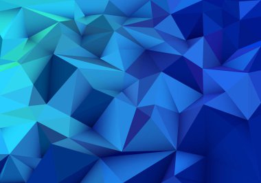 Mavi soyut geometrik, düşük Poli stil vektör çizim grafik arka plan
