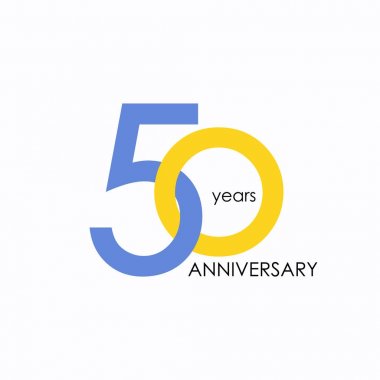 50 yıl yıldönümü geometrik tarzı ile vektör çizim renkli düşük Poli tasarımıyla