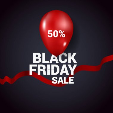 Renkli vektör çizim Cuma siyah için. Alışveriş afiş şablon