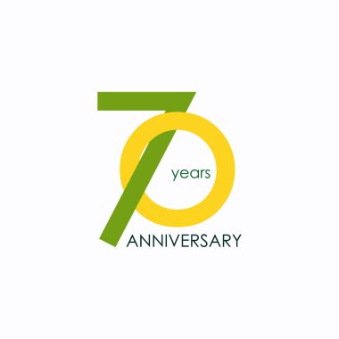 70 yıl yıldönümü geometrik tarzı ile vektör çizim renkli düşük Poli tasarımıyla