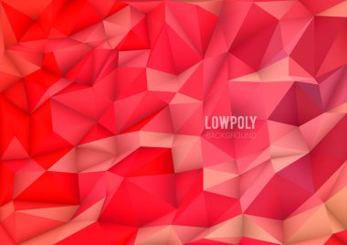 Kırmızı soyut geometrik, düşük Poli stil vektör çizim grafik arka plan