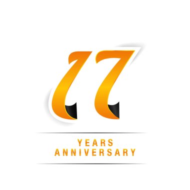 17 yaşındaki beyaz arka plan üzerinde siyah ve sarı yıldönümü kutlama Logo izole