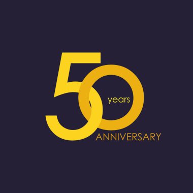 50 yıl yıldönümü geometrik tarzı ile vektör çizim renkli düşük Poli tasarımıyla