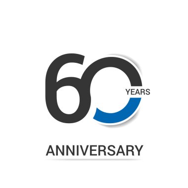 60 yıl yıldönümü geometrik tarzı ile vektör çizim renkli düşük Poli tasarımıyla 