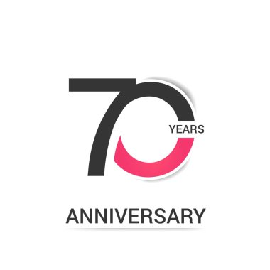 70 yıl yıldönümü geometrik tarzı ile vektör çizim renkli düşük Poli tasarımıyla 