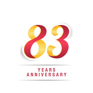 83 yıl beyaz zemin üzerine kırmızı ve sarı yıldönümü kutlama Logo izole