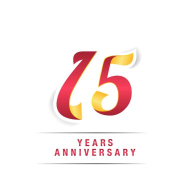 15 yıl beyaz zemin üzerine kırmızı ve sarı yıldönümü kutlama Logo izole